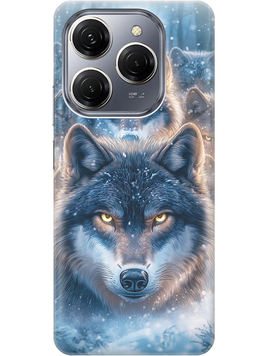 

Силиконовый чехол на Tecno Spark 20 Pro с принтом "Стая волков", Прозрачный;голубой;синий;черный, 779829013