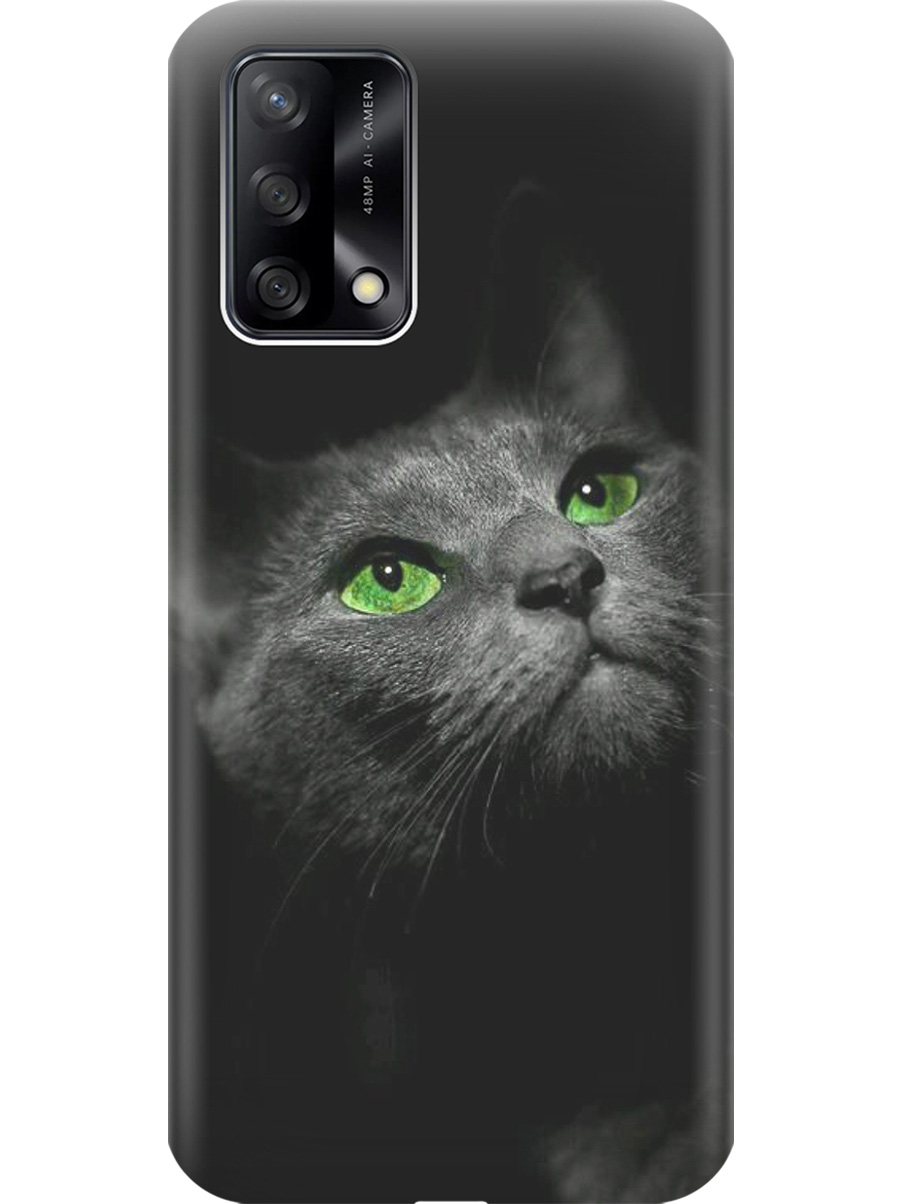 

Силиконовый чехол на OPPO A74 с принтом "Зеленоглазая кошка", Прозрачный;зеленый;серый;черный, 726147211