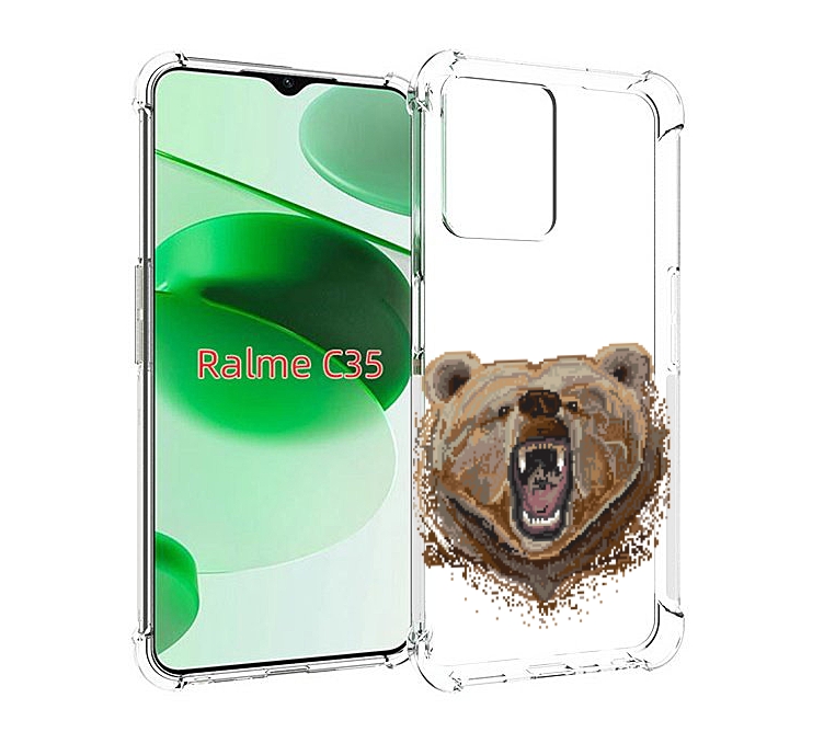 

Чехол MyPads пиксельный медведь для Realme C35 / Narzo 50A Prime, Прозрачный, Tocco
