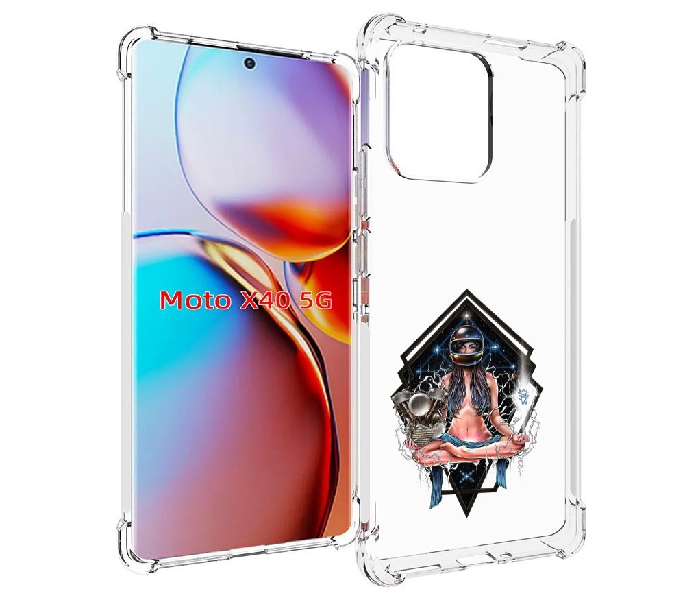 

Чехол MyPads красивая девушка в шлеме для Motorola Moto X40, Прозрачный, Tocco