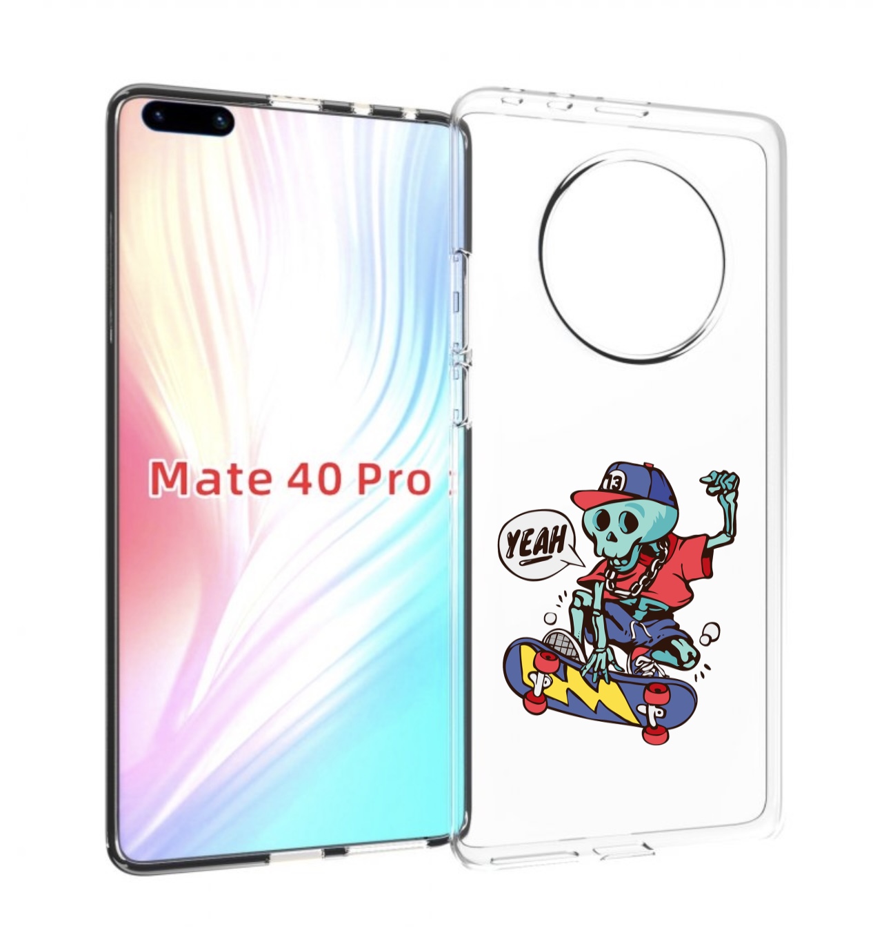 

Чехол MyPads Скелет-на-скейте для Huawei Mate 40 Pro (NOH-NX9), Прозрачный, Tocco