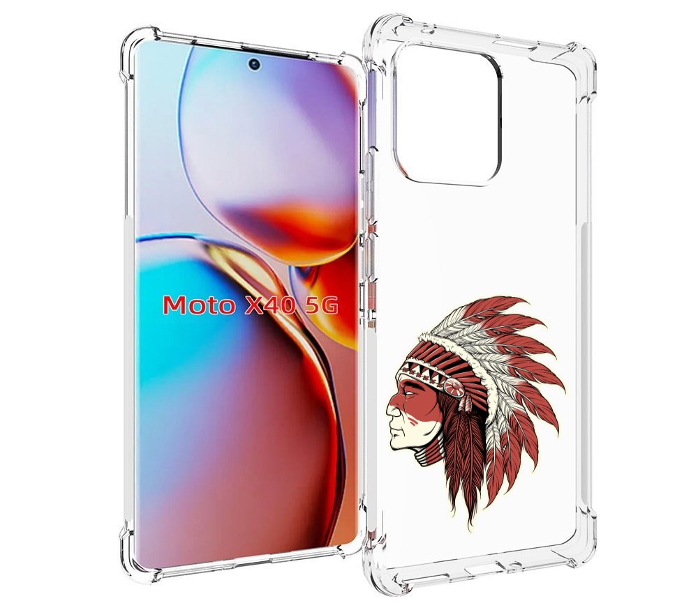 

Чехол MyPads красный индеец для Motorola Moto X40, Прозрачный, Tocco
