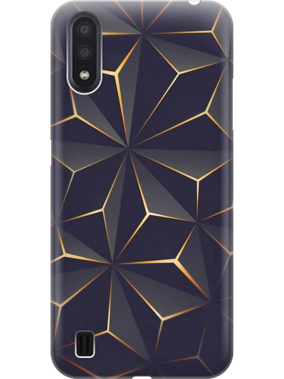 

Силиконовый чехол на Samsung Galaxy A01 с принтом "Графитовый узор", Прозрачный;оранжевый;черный, 722444431