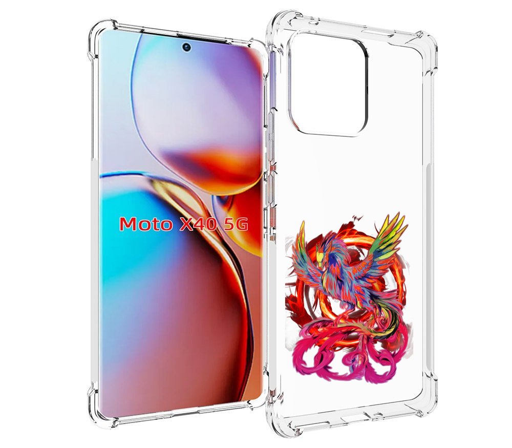

Чехол MyPads красочный феникс для Motorola Moto X40, Прозрачный, Tocco