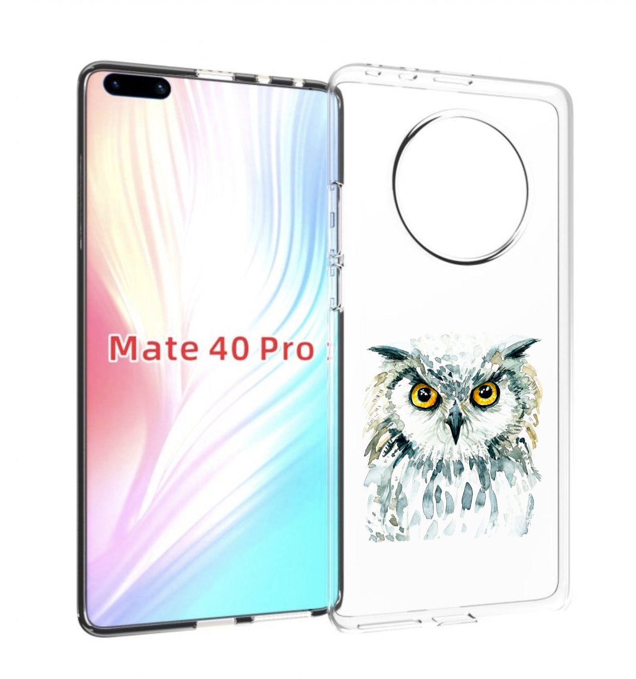 

Чехол MyPads Серьезная сова для Huawei Mate 40 Pro (NOH-NX9), Прозрачный, Tocco