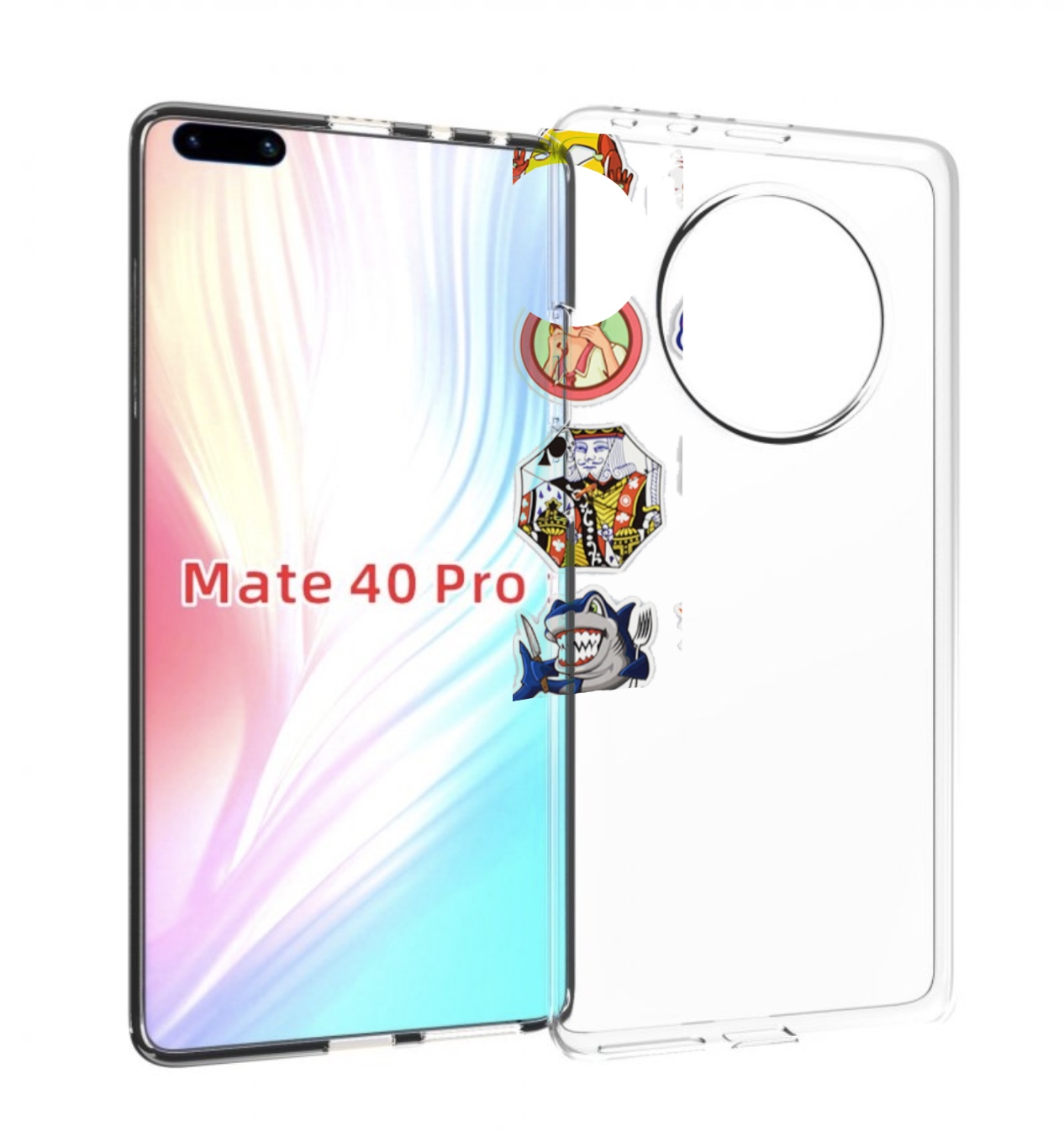 

Чехол MyPads Стикеры для Huawei Mate 40 Pro (NOH-NX9), Прозрачный, Tocco