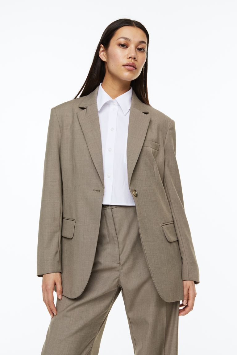 

Блейзер женский H&M 1107623004 бежевый 2XL (доставка из-за рубежа), 1107623004