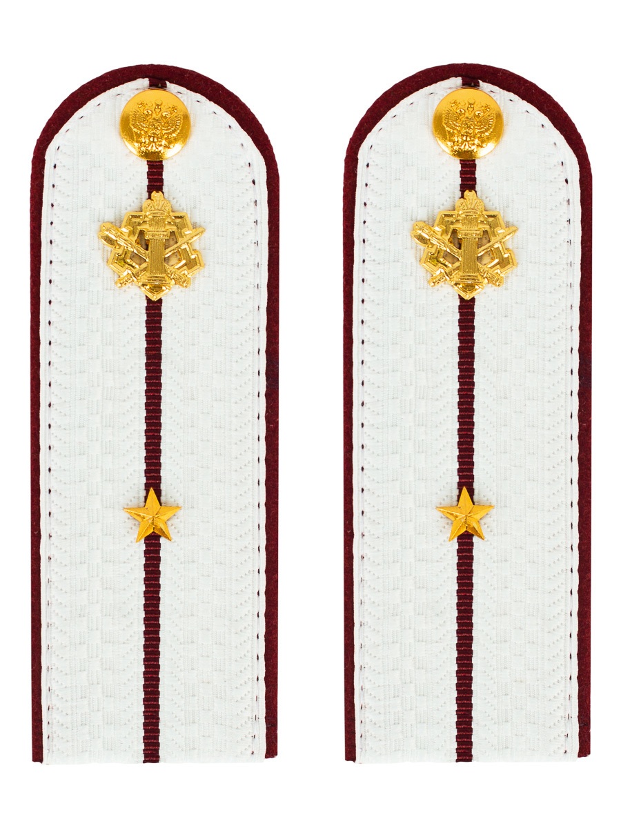 

Погоны ФСИН белые картон в сборе укомплектованные с фурнитурой звание мл. лейтенант 14х5см, Белый