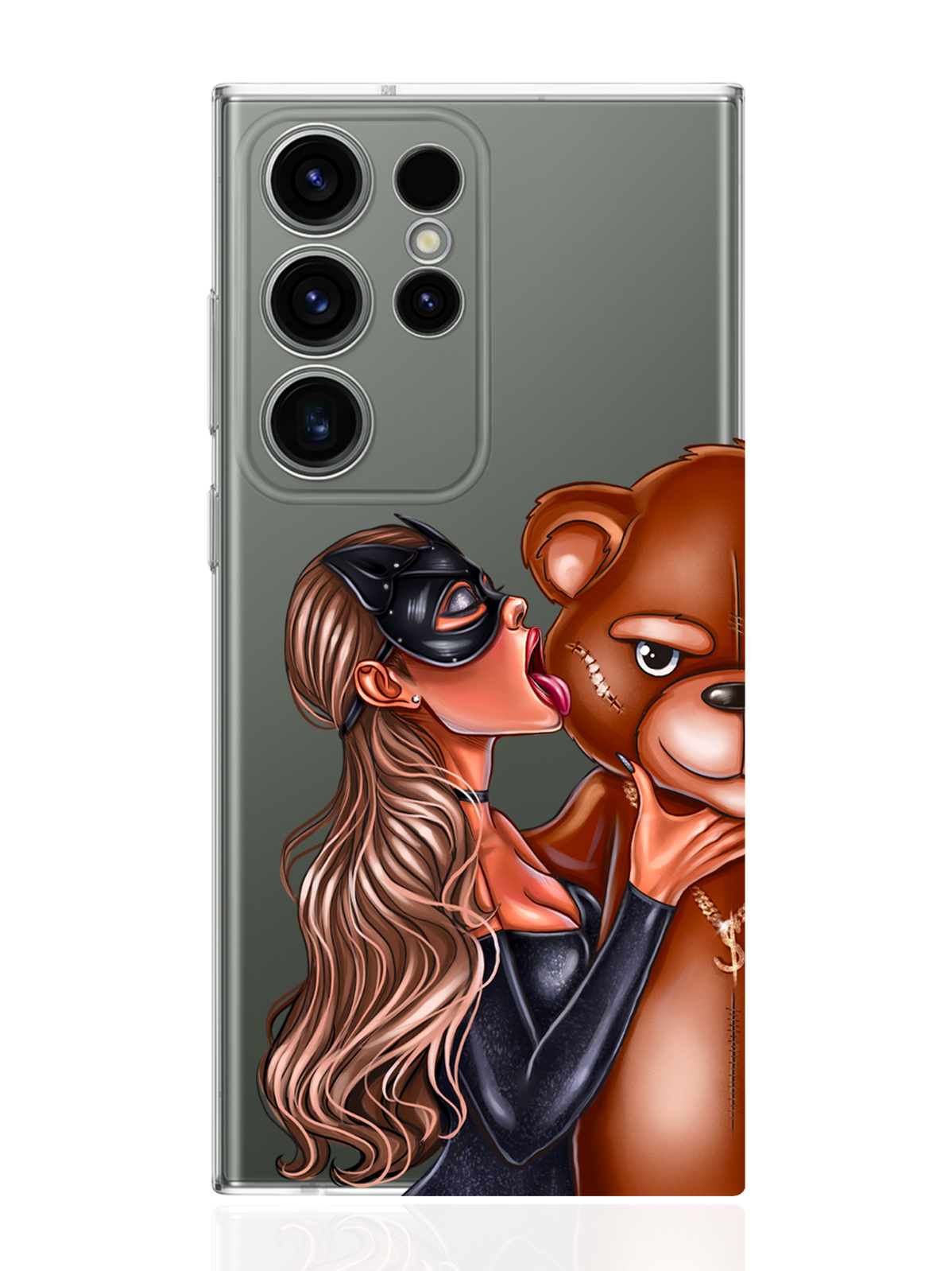 

Чехол MustHaveCase для Samsung Galaxy S23 Ultra Кошечка русая и мишка прозрачный, Прозрачный;черный;коричневый