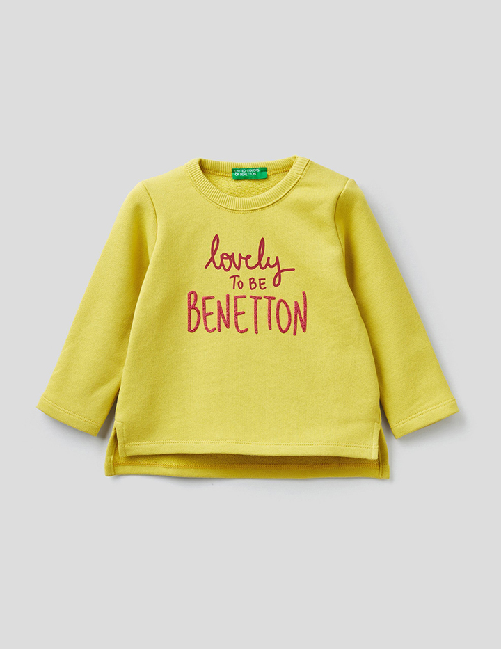 

Лонгслив для девочек Benetton цв. желтый р.80, 21A_3J70C15BY