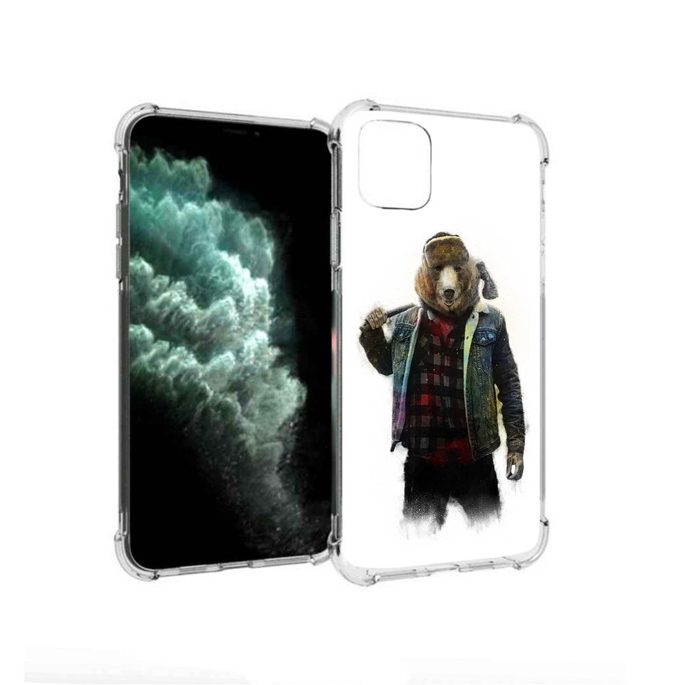 

Чехол MyPads Tocco для Apple iPhone 11 Pro Max медведь с топором (PT142698.615.469), Прозрачный, Tocco