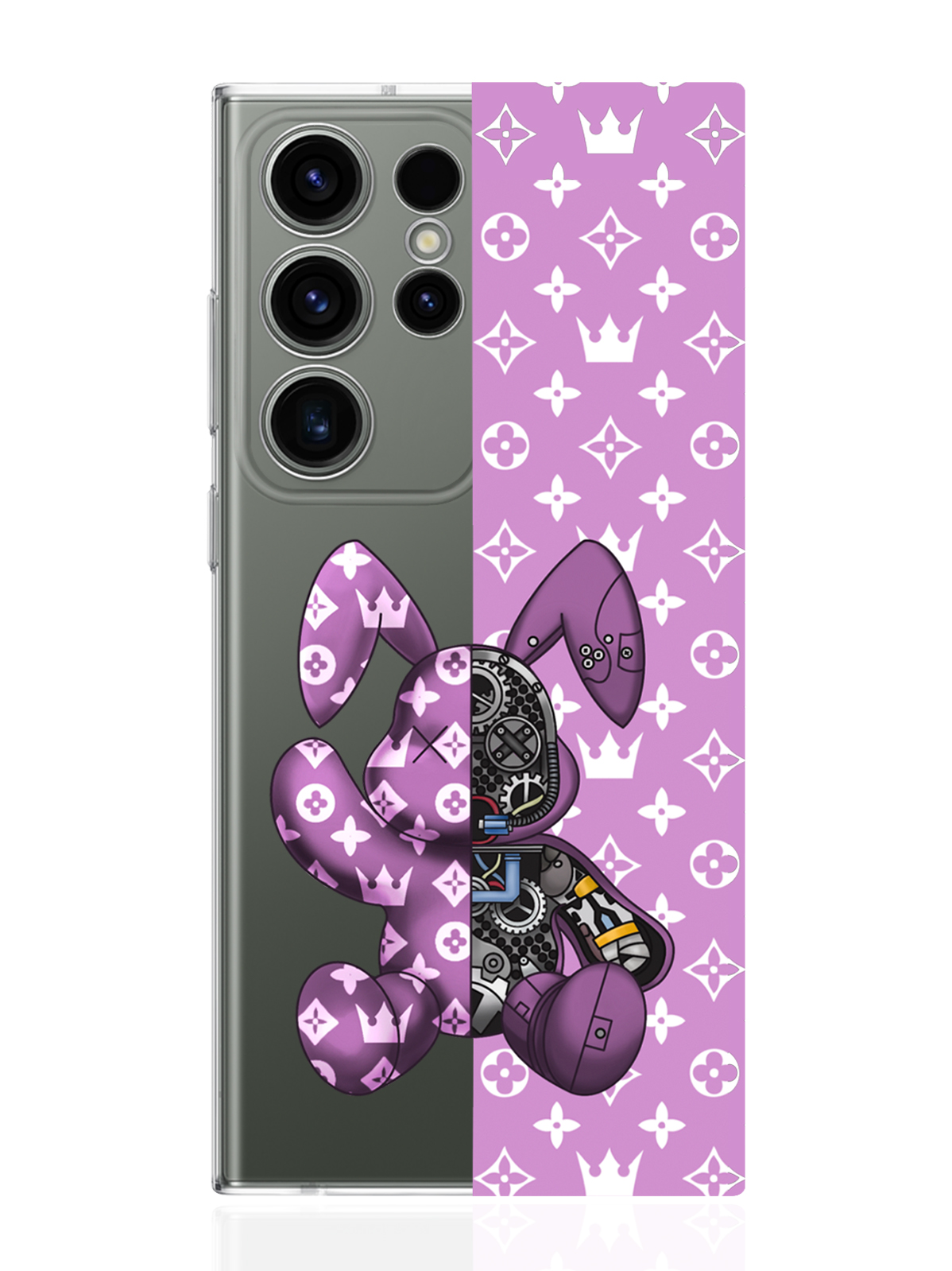 

Чехол MustHaveCase для Samsung Galaxy S23 Ultra Bunny Розовый прозрачный, Прозрачный;розовый;белый