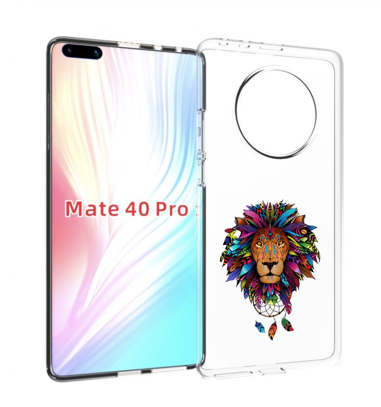 

Чехол MyPads Тотемный Лев для Huawei Mate 40 Pro (NOH-NX9), Прозрачный, Tocco