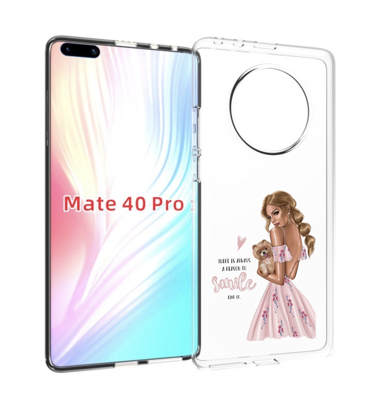 

Чехол MyPads Улыбайся-чаще женский для Huawei Mate 40 Pro (NOH-NX9), Прозрачный, Tocco