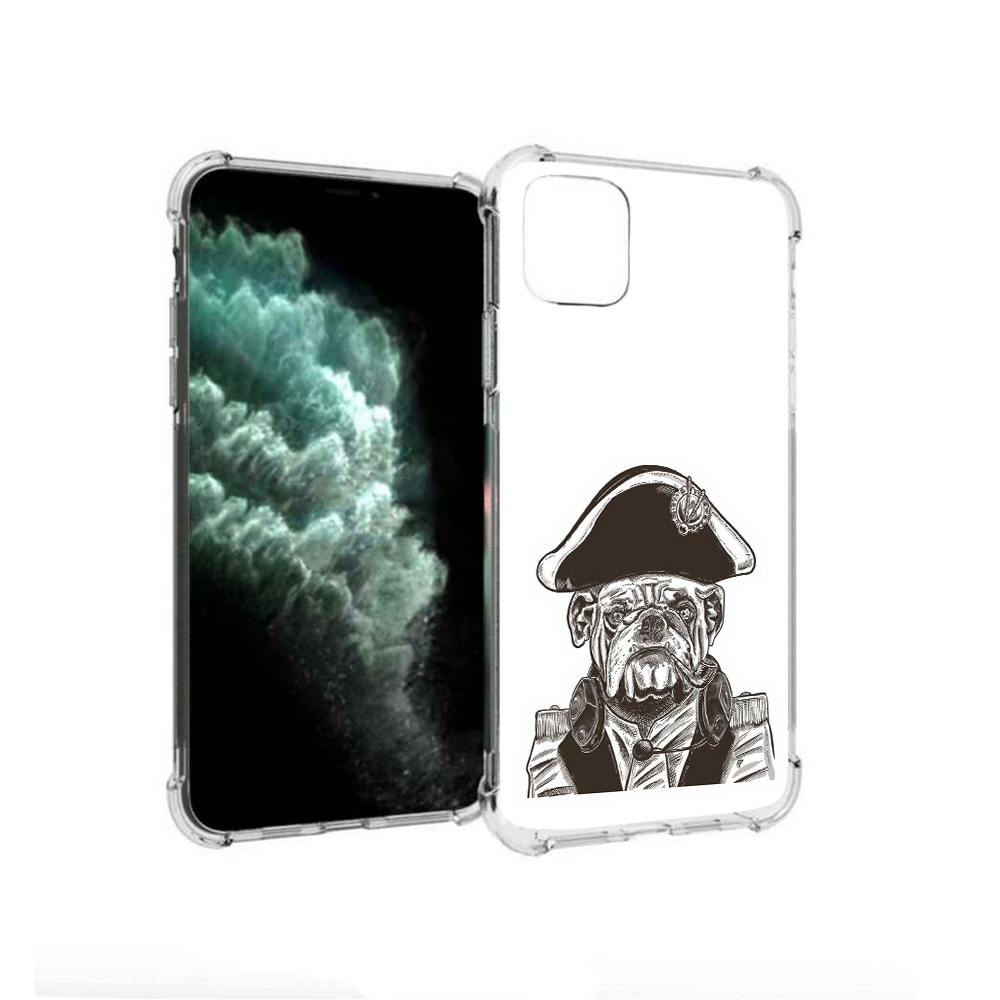 

Чехол MyPads Tocco для Apple iPhone 11 Pro Max мопс генерал (PT142698.615.483), Прозрачный, Tocco