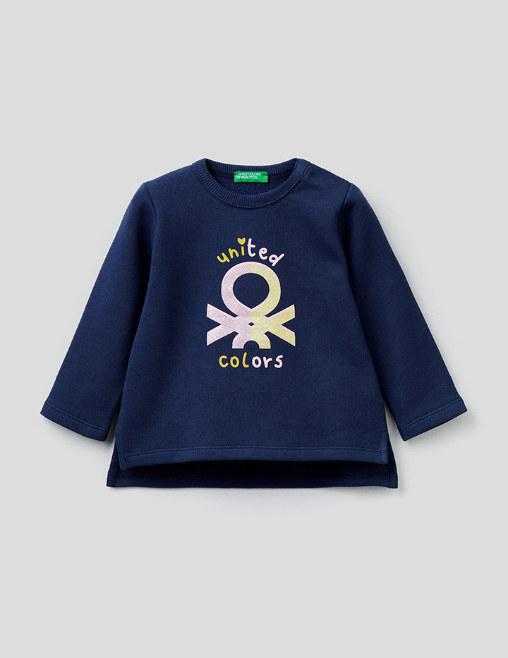 

Лонгслив для девочек Benetton цв. синий р.74, 21A_3J70C15BY