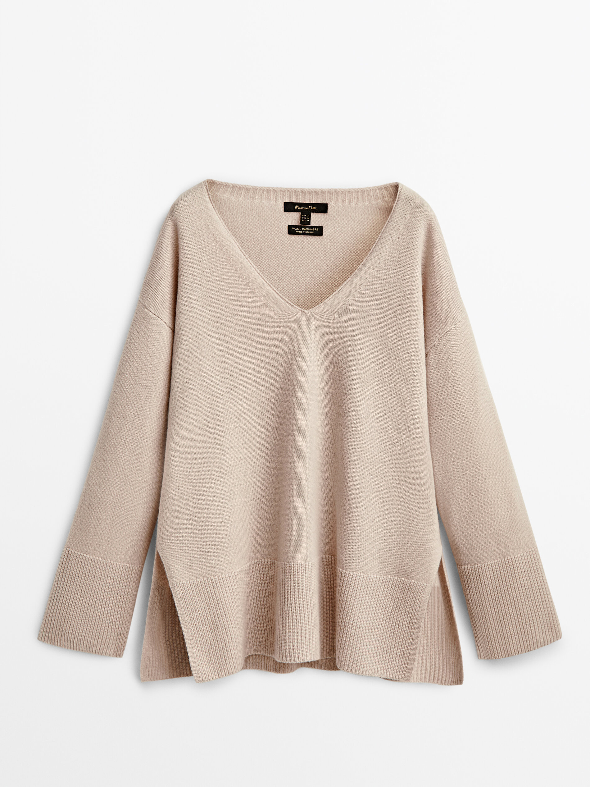 

Пуловер женский Massimo Dutti 05736672758 бежевый S, 05736672758