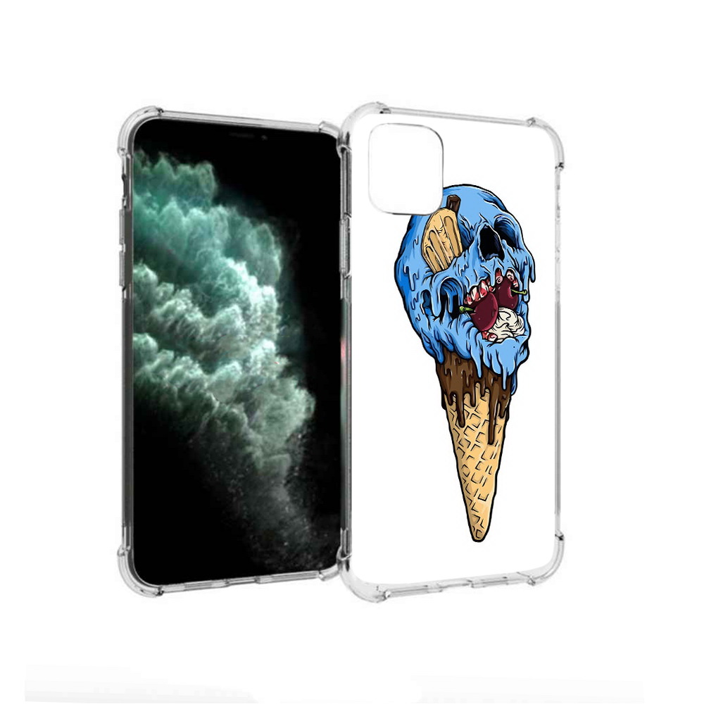 

Чехол MyPads Tocco для Apple iPhone 11 Pro Max мороженное череп (PT142698.615.484), Прозрачный, Tocco