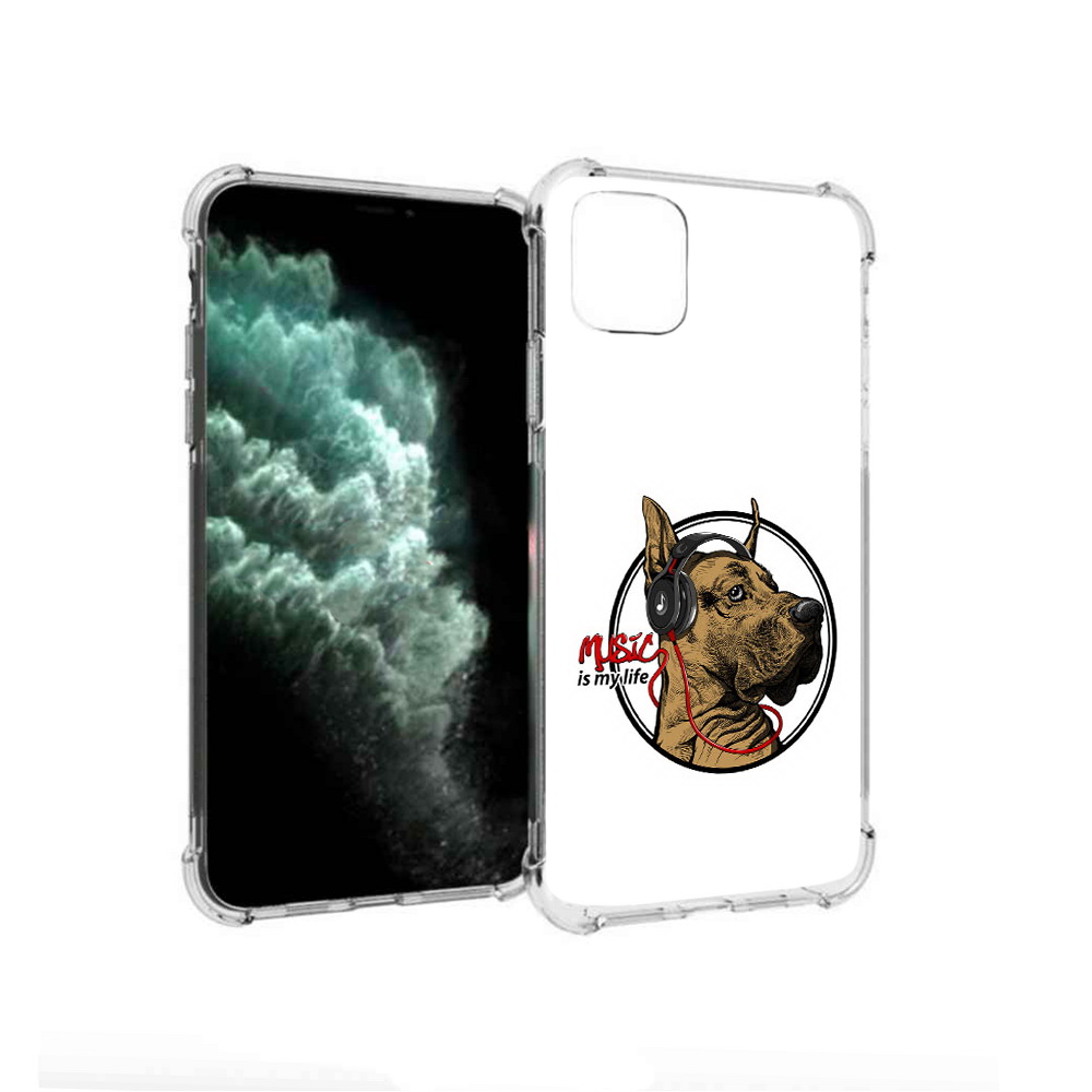 

Чехол MyPads Tocco для Apple iPhone 11 Pro Max музыкальная собака (PT142698.615.490), Прозрачный, Tocco
