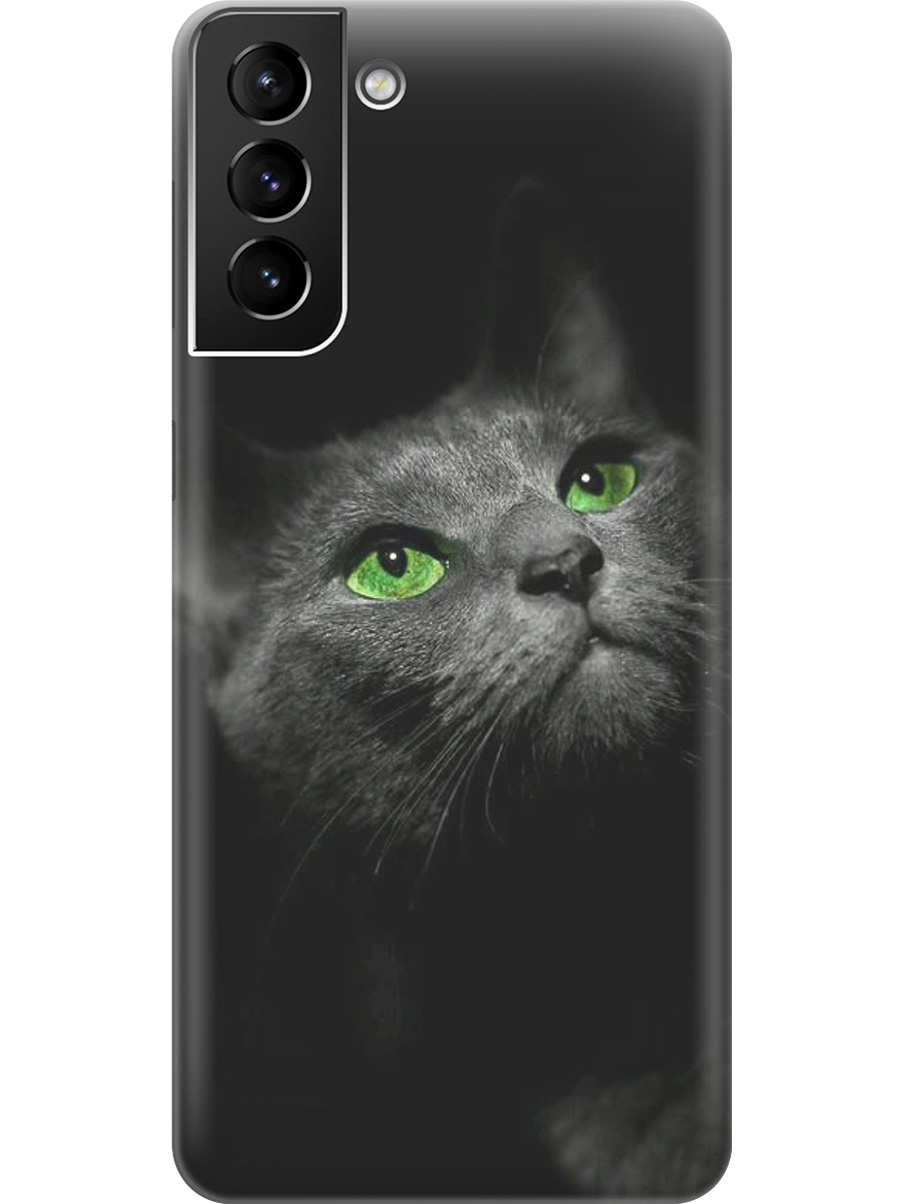 

Силиконовый чехол на Samsung Galaxy S21+ с принтом "Зеленоглазая кошка", Прозрачный;зеленый;серый;черный, 724127511