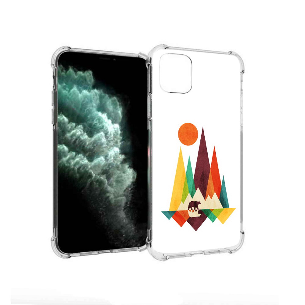 

Чехол MyPads Tocco для Apple iPhone 11 Pro Max нарисованные горы с медведем, Прозрачный, Tocco