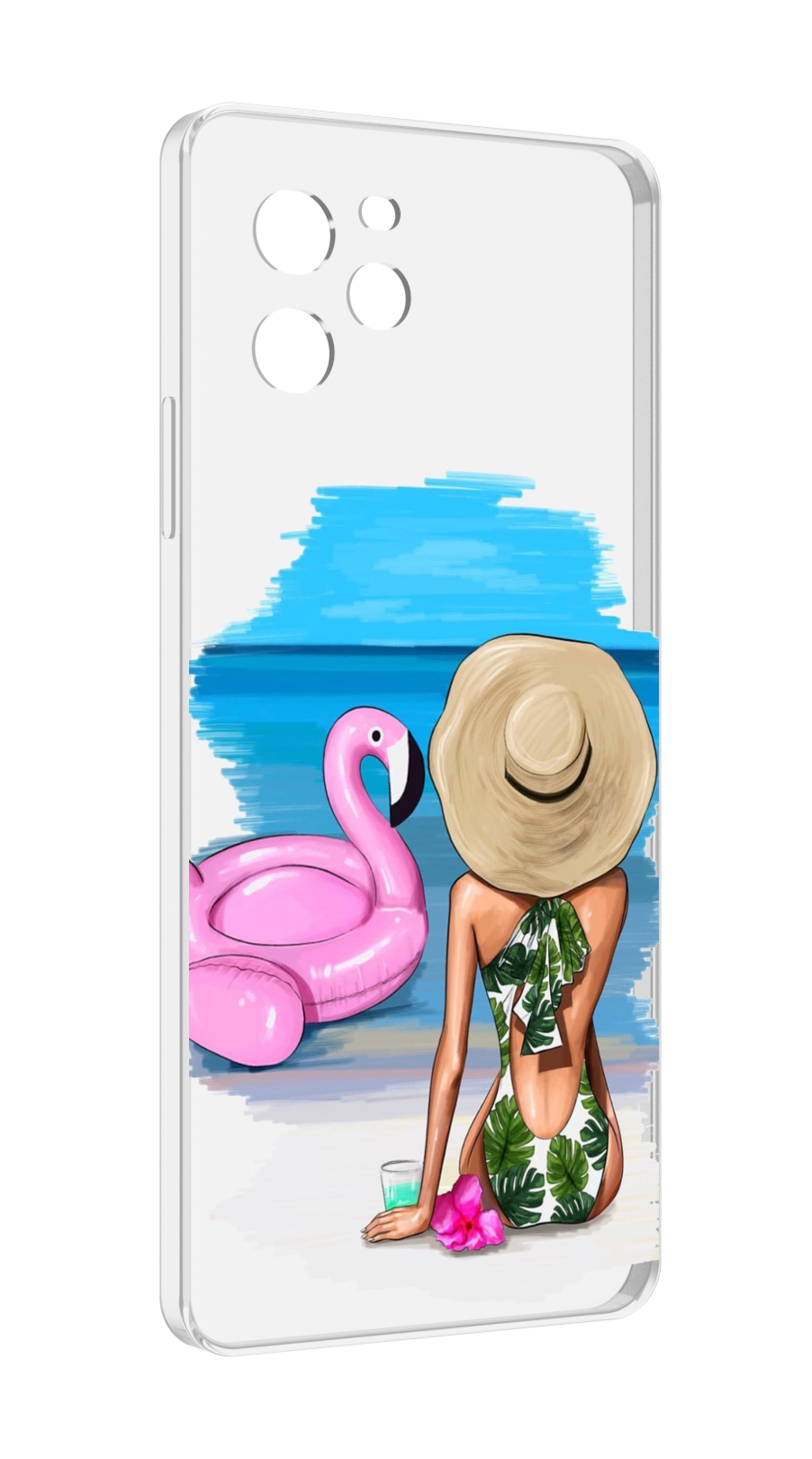 Чехол MyPads Девушка-и-фламинго женский для Huawei Nova Y61 / Huawei Enjoy 50z