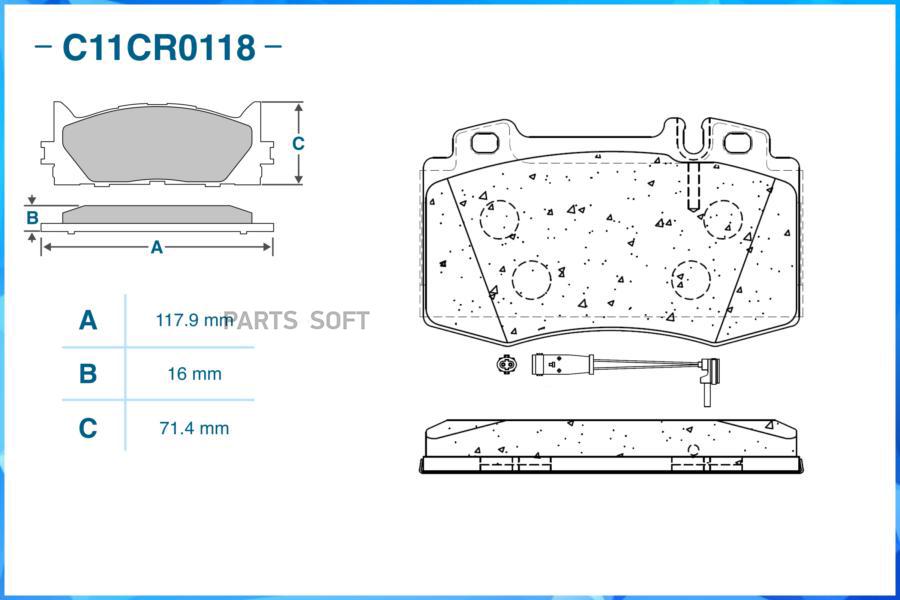 

Тормозные колодки CWORKS передние Low Metallic C11Cr0118