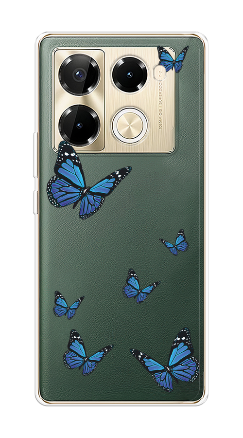 

Чехол на Infinix Note 40 Pro 5G/Note 40 Pro Plus "Blue butterflies", Синий;черный, 3106050-1