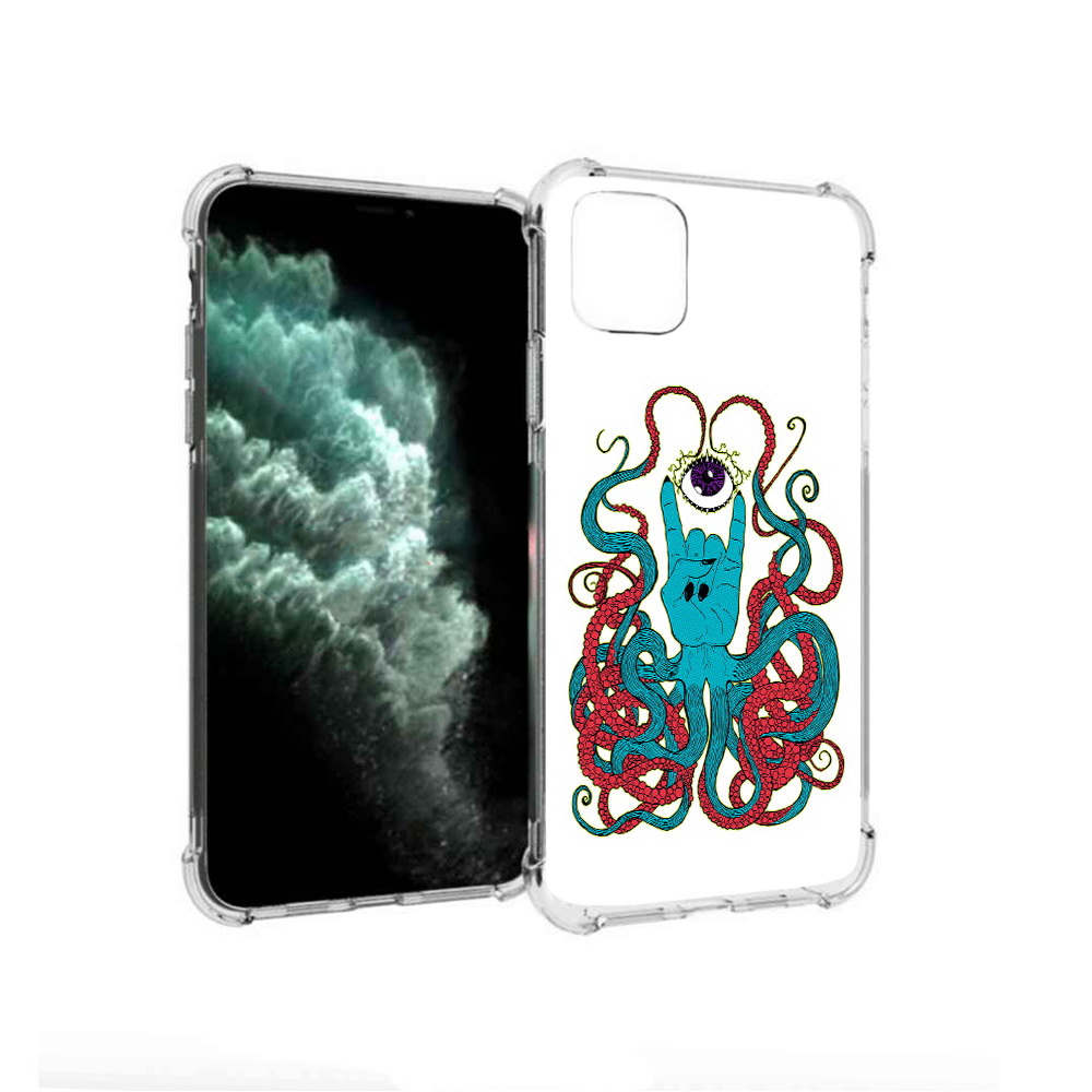 

Чехол MyPads Tocco для Apple iPhone 11 Pro Max осьминог-рука абстракция (PT142698.615.530), Прозрачный, Tocco