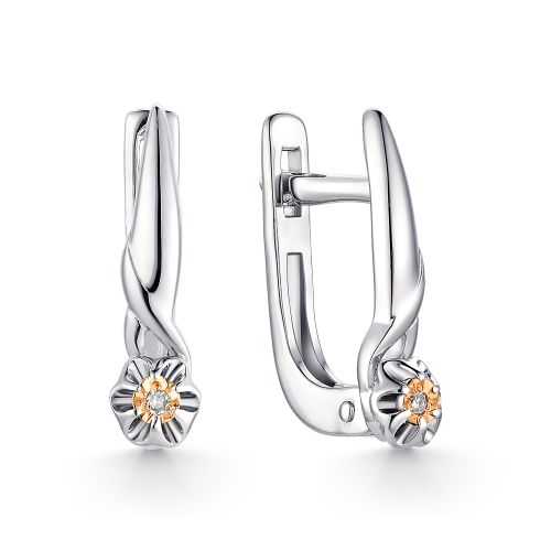 

Серьги из серебра с бриллиантом АЛЬКОР 02-1453/000Б-00, 02-1453/000Б-00