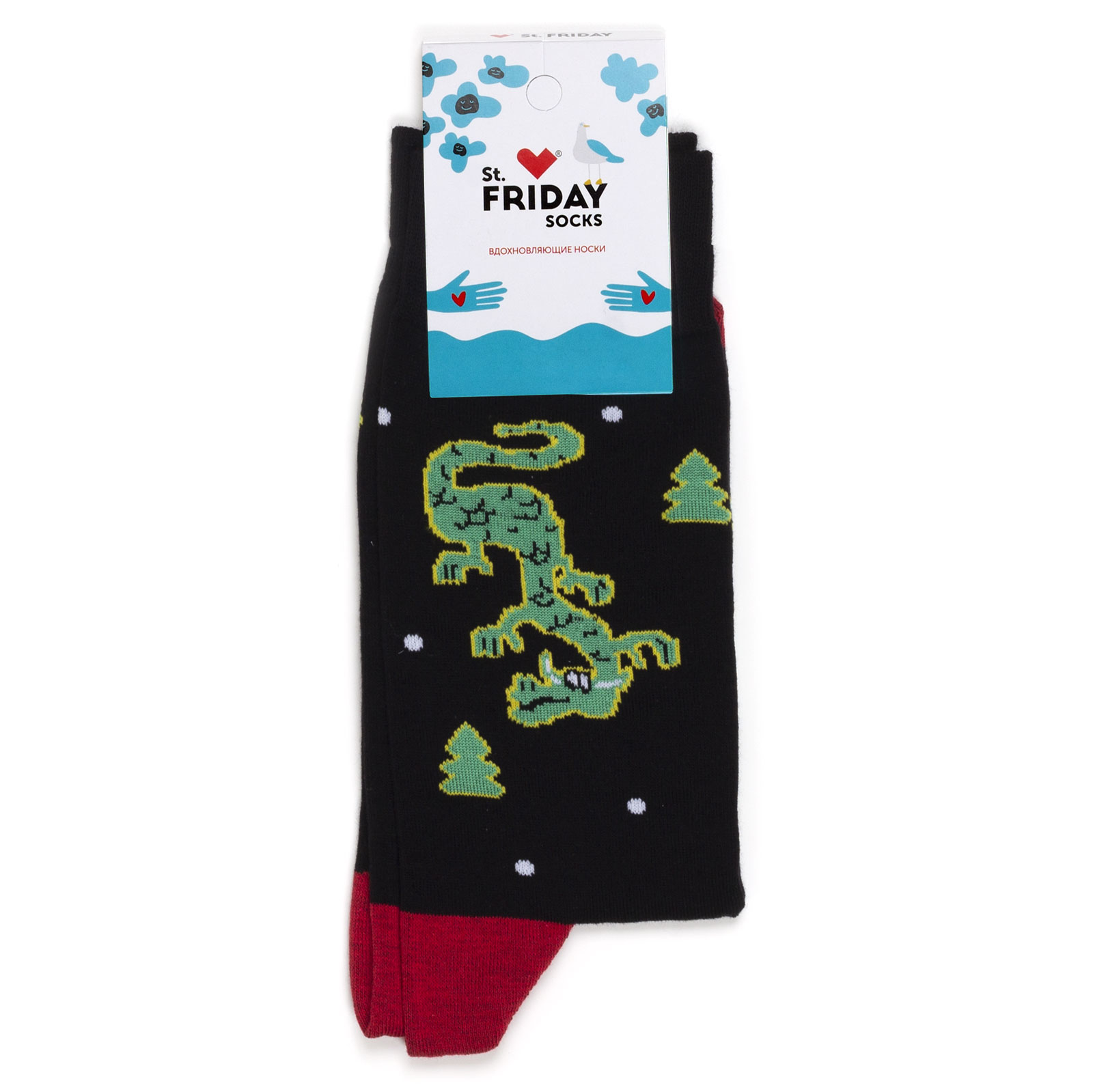 Носки унисекс St. Friday Socks Такой дракон черные 34-37