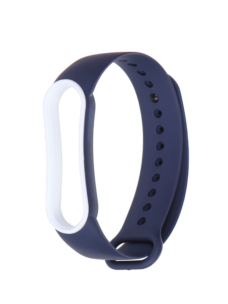 

Ремешок Zibelino для Mi Band 5/6 Silicone Dark Blue-White ZBS-XIMB5-DBLU-W, Mi Band 5 / 6
