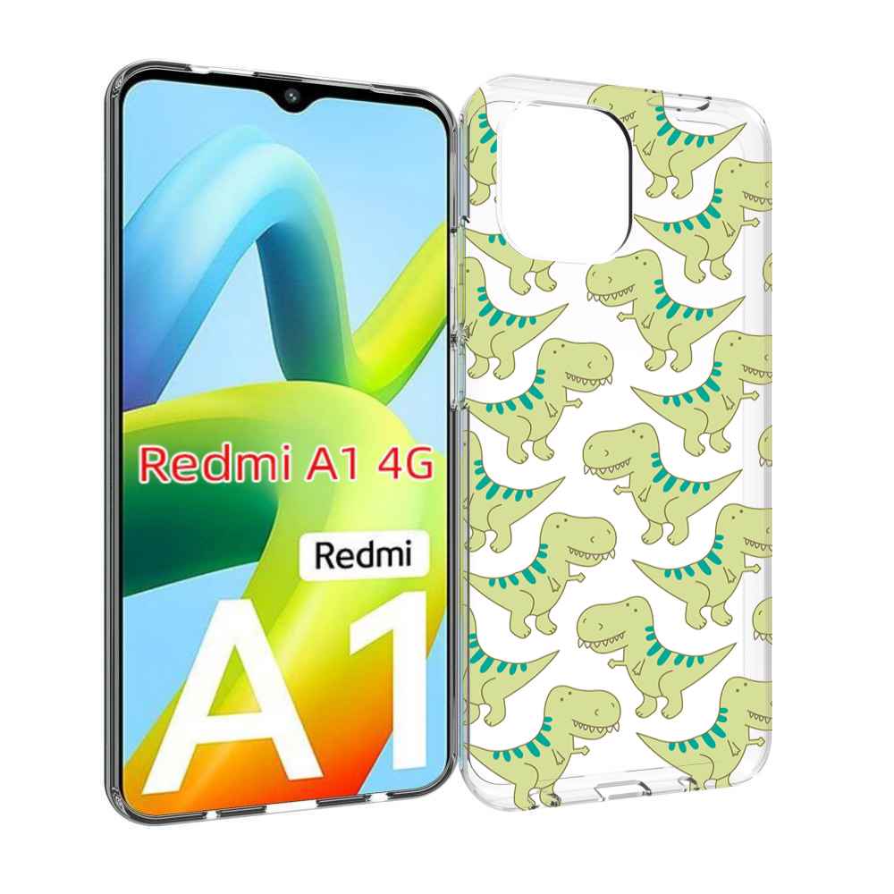 

Чехол MyPads зеленые-динозаврики для Xiaomi Redmi A1, Прозрачный, Tocco