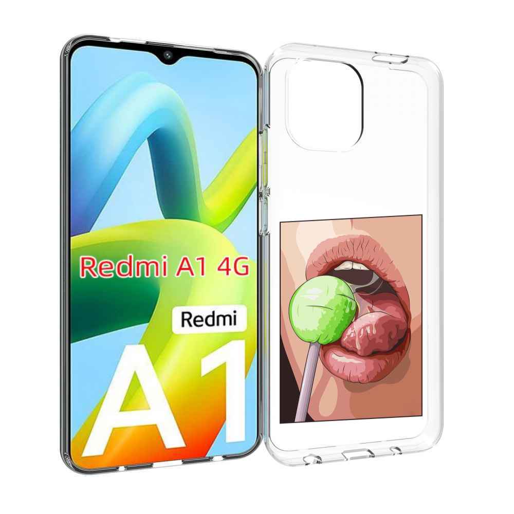 

Чехол MyPads зеленый-чупа-чупс женский для Xiaomi Redmi A1, Прозрачный, Tocco
