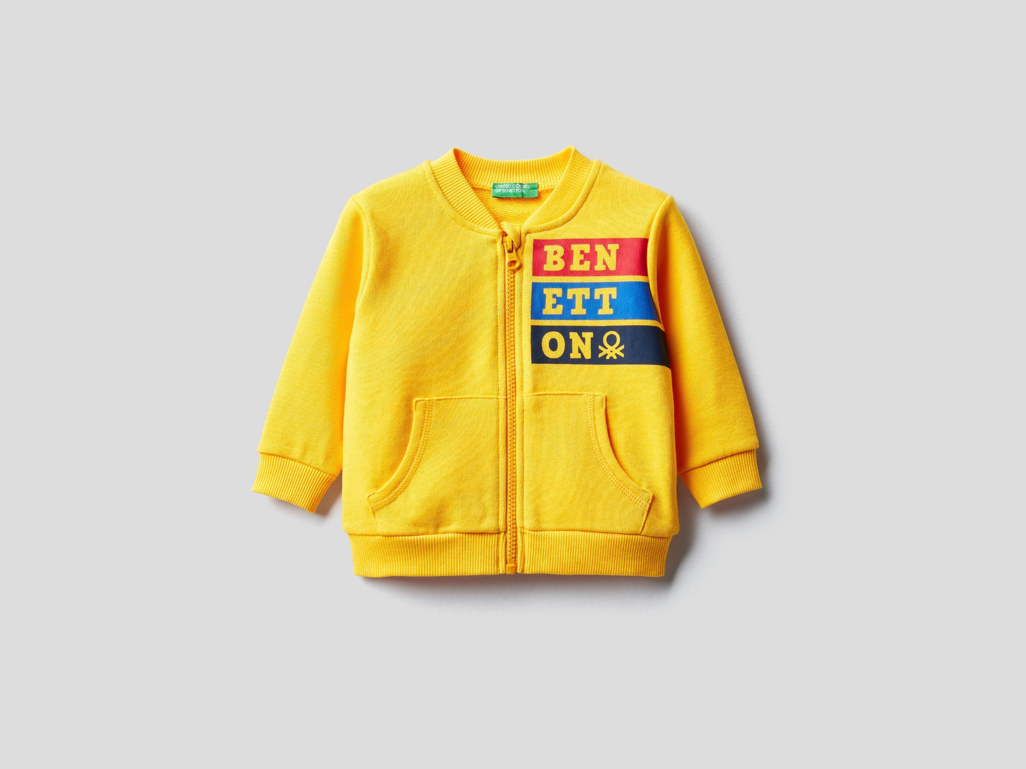 фото Толстовка для мальчиков benetton цв. желтый р.86 united colors of benetton