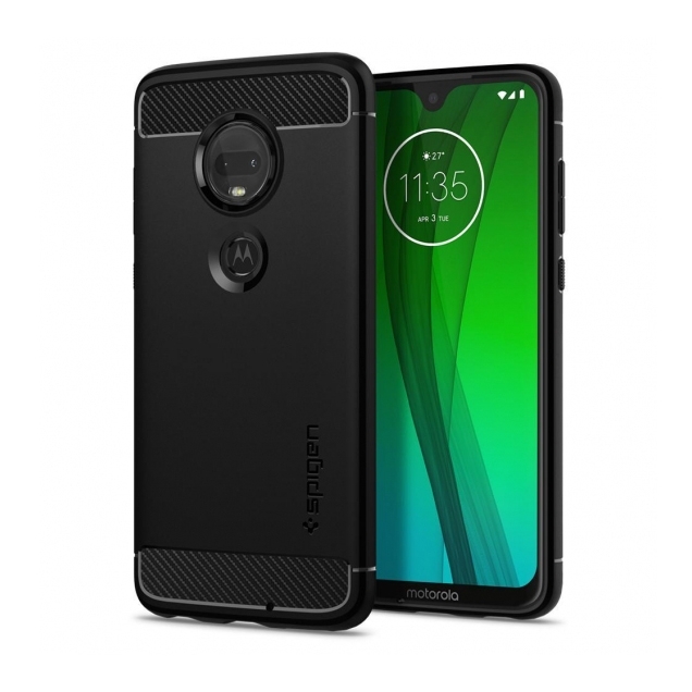 Прочный чехол Spigen для Moto G7 G7 Plus - Rugged Armor - Матово-черный - M25CS25947 2060₽