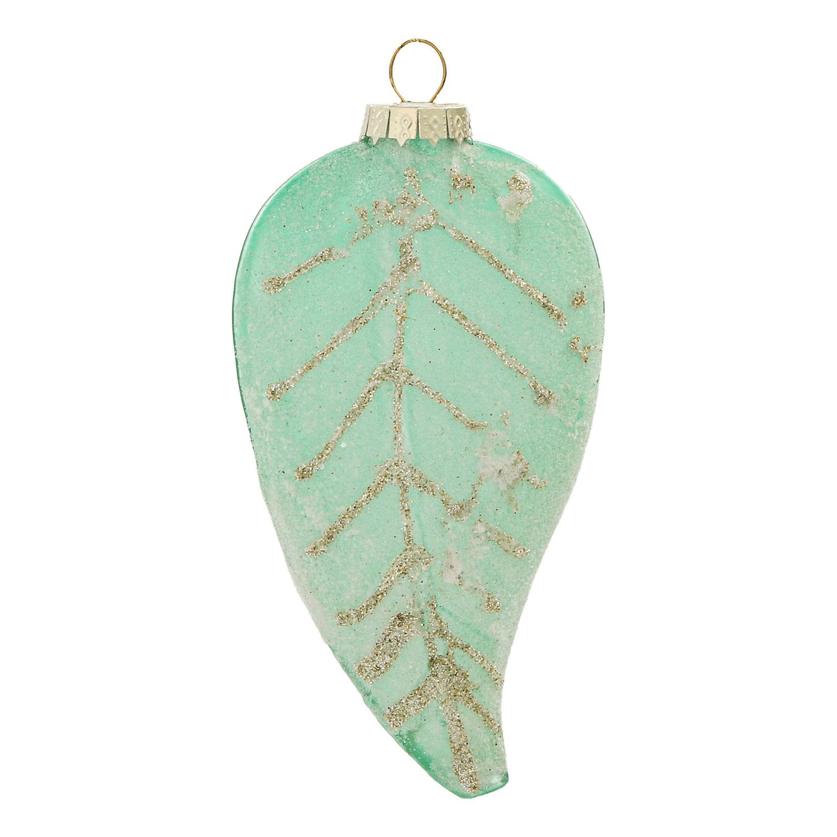 

Елочная игрушка Yancheng Shiny Зеленый лист 6 х 2,5 х 12 см