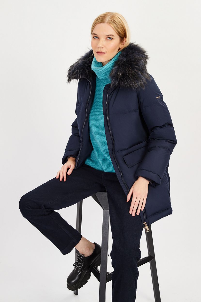 

Пуховик женский Baon B001520 синий 3XL, B001520