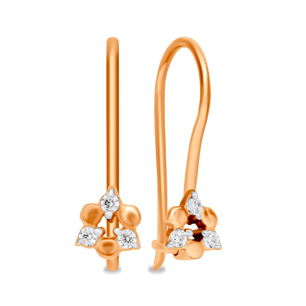 

Серьги из красного золота 585Gold 602001395, фианит, 602001395