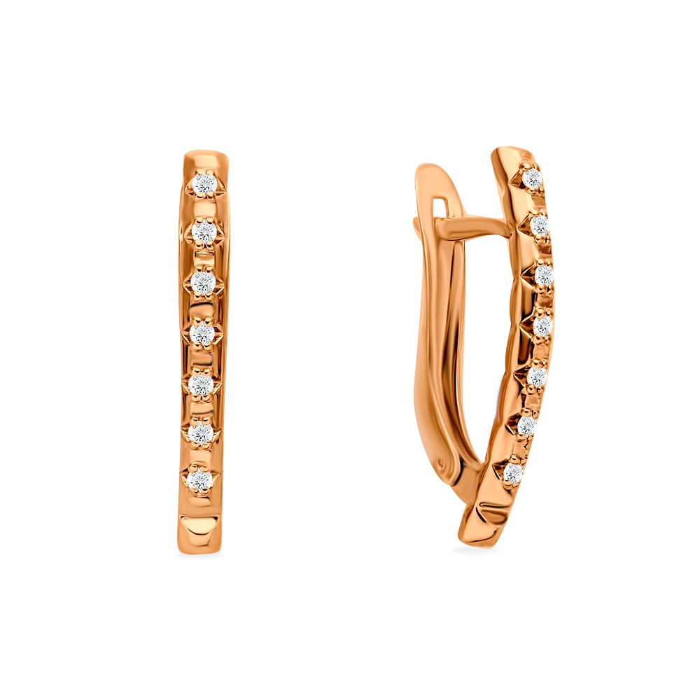 

Серьги из красного золота 585Gold 302006621, фианит, 302006621