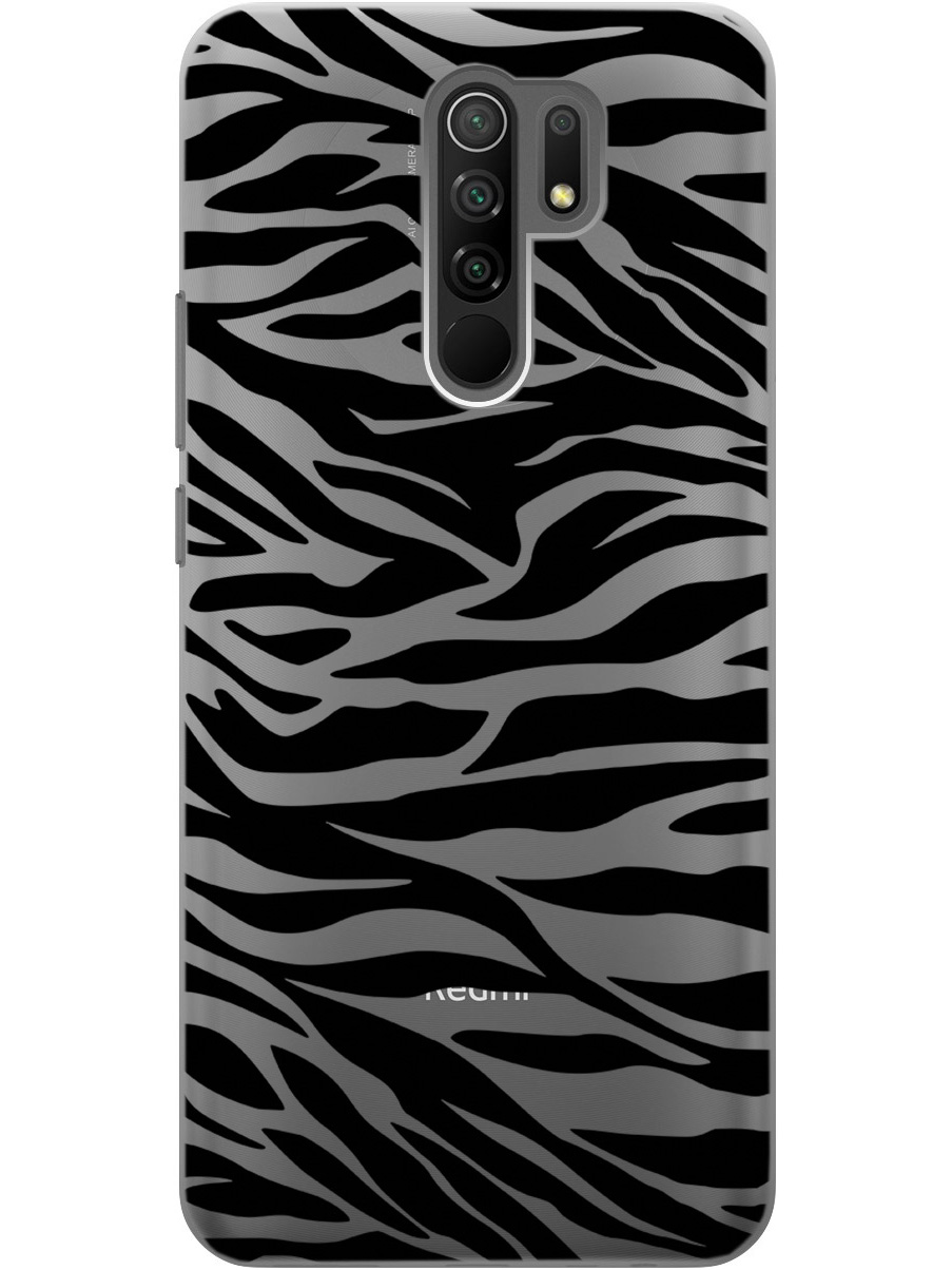 

Силиконовый чехол на Xiaomi Redmi 9 с рисунком "Зебра" прозрачный, Прозрачный;черный, 20000748
