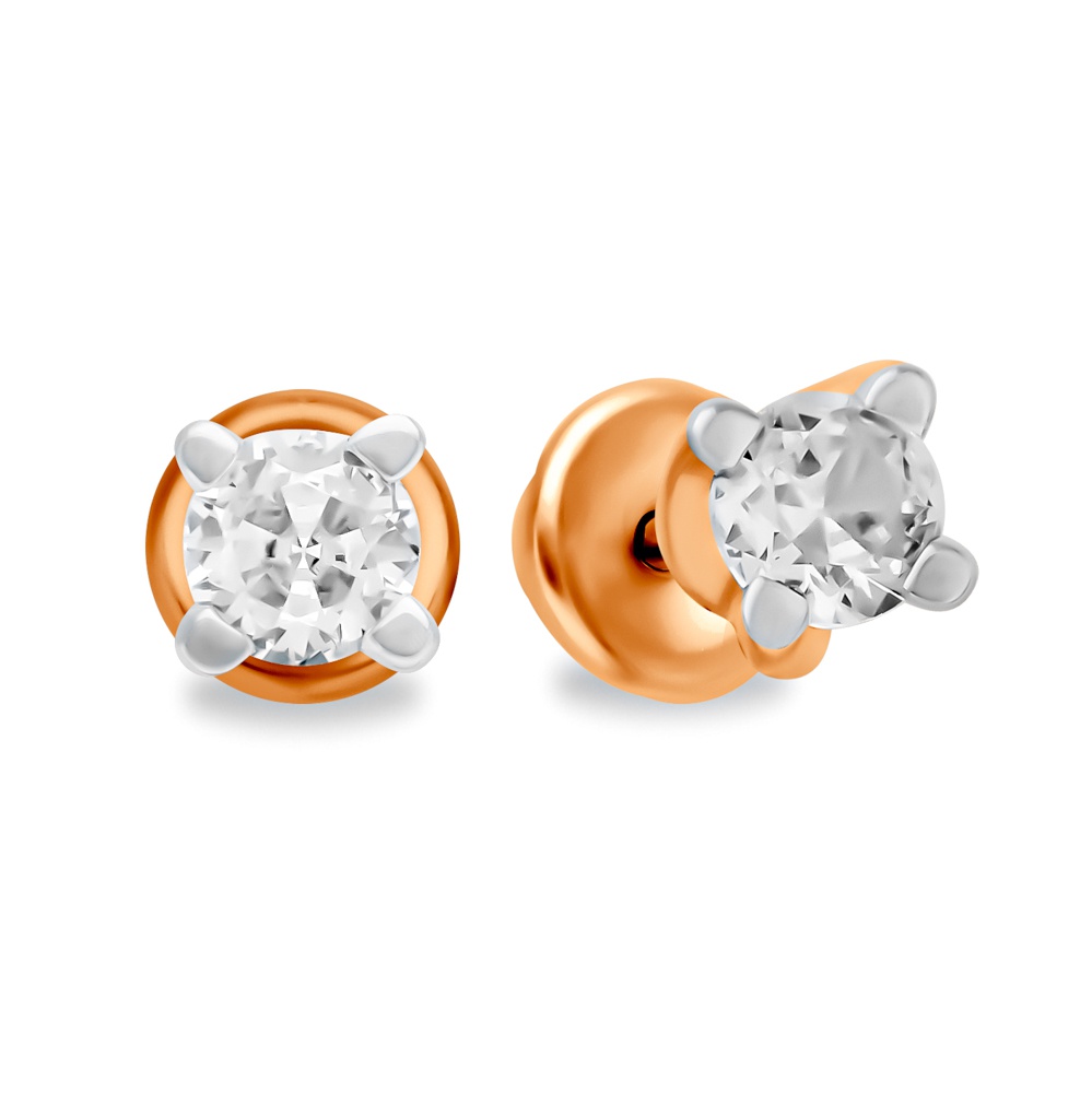 

Серьги пусеты из красного золота 585Gold 302006848, фианит, 302006848