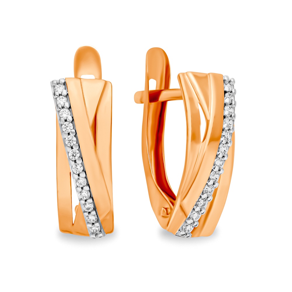 

Серьги из красного золота 585Gold 302006871, фианит, 302006871