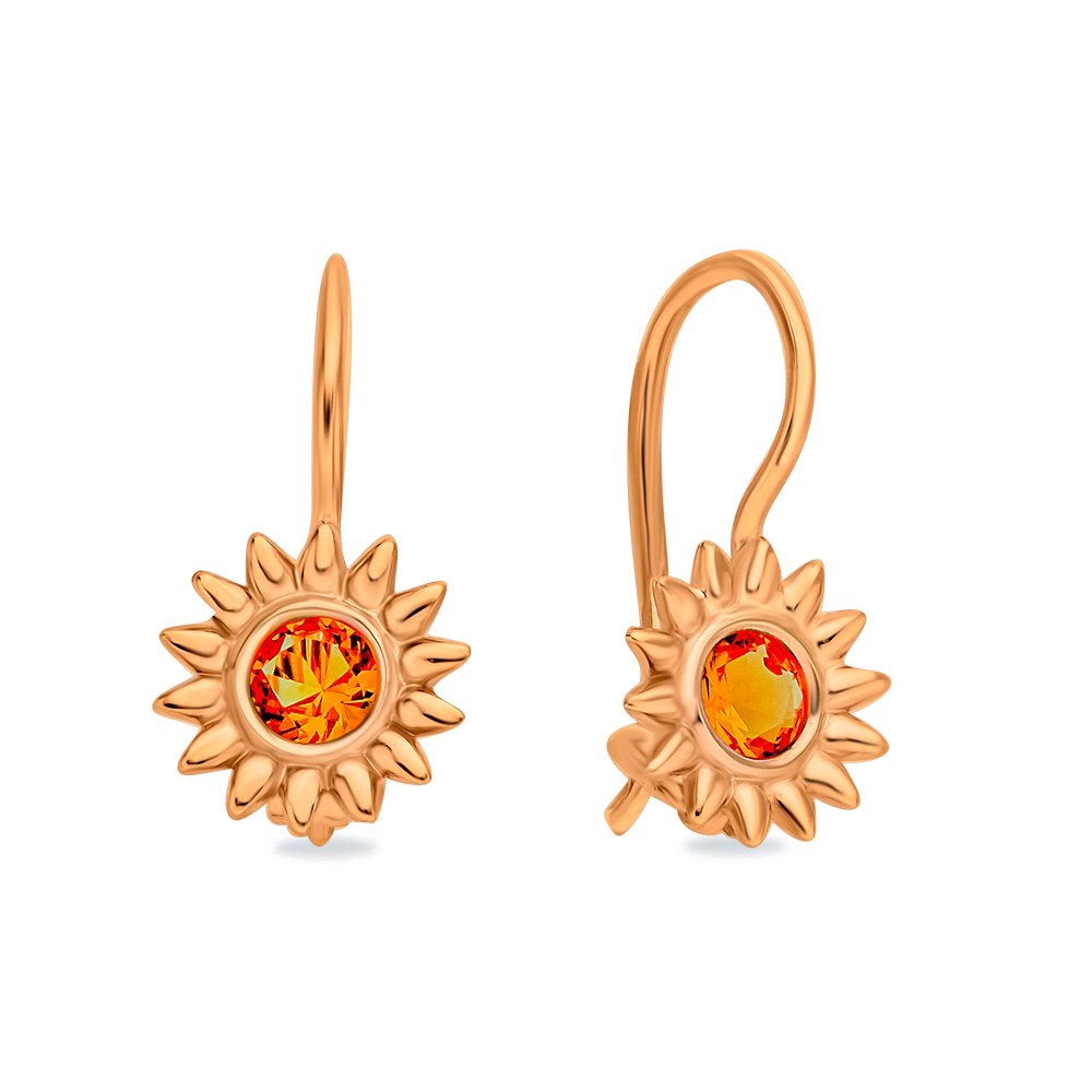 

Серьги из красного золота 585Gold 602001566, фианит, 602001566