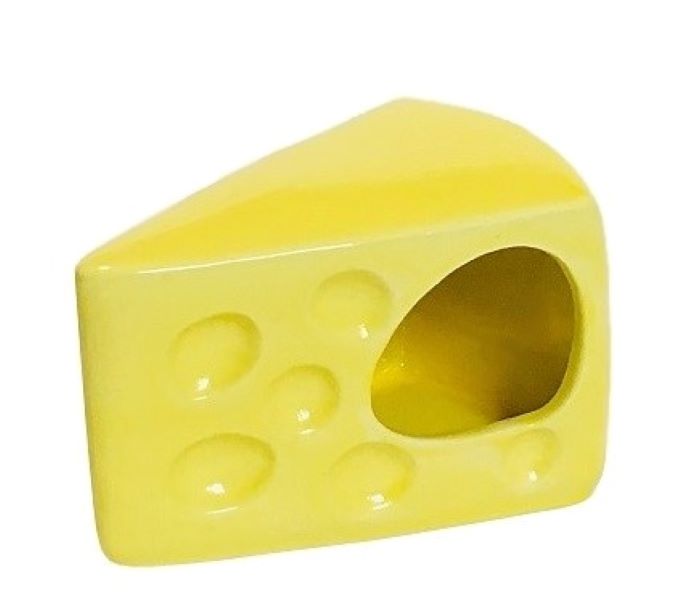 Кормушка для грызунов Керамика ручной работы, Сыр, жёлтая