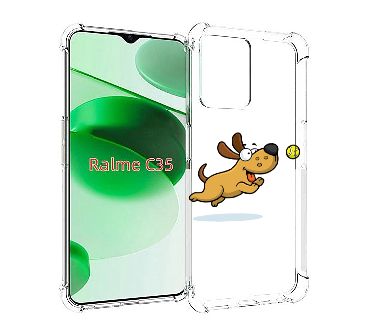 

Чехол MyPads пёсик для Realme C35 / Narzo 50A Prime, Прозрачный, Tocco