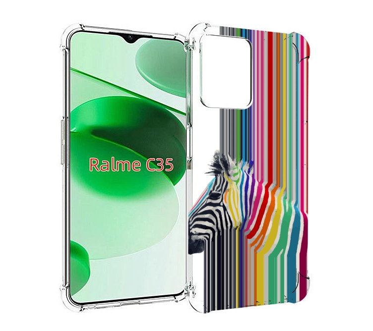 

Чехол MyPads радужная зебра для Realme C35 / Narzo 50A Prime, Прозрачный, Tocco