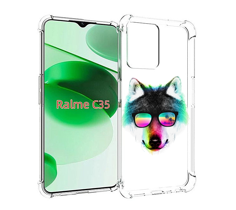 

Чехол MyPads радужный волк для Realme C35 / Narzo 50A Prime, Прозрачный, Tocco