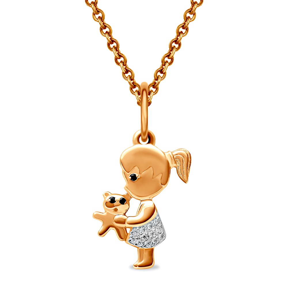 

Подвеска из красного золота 585Gold 303002971, фианит, 303002971