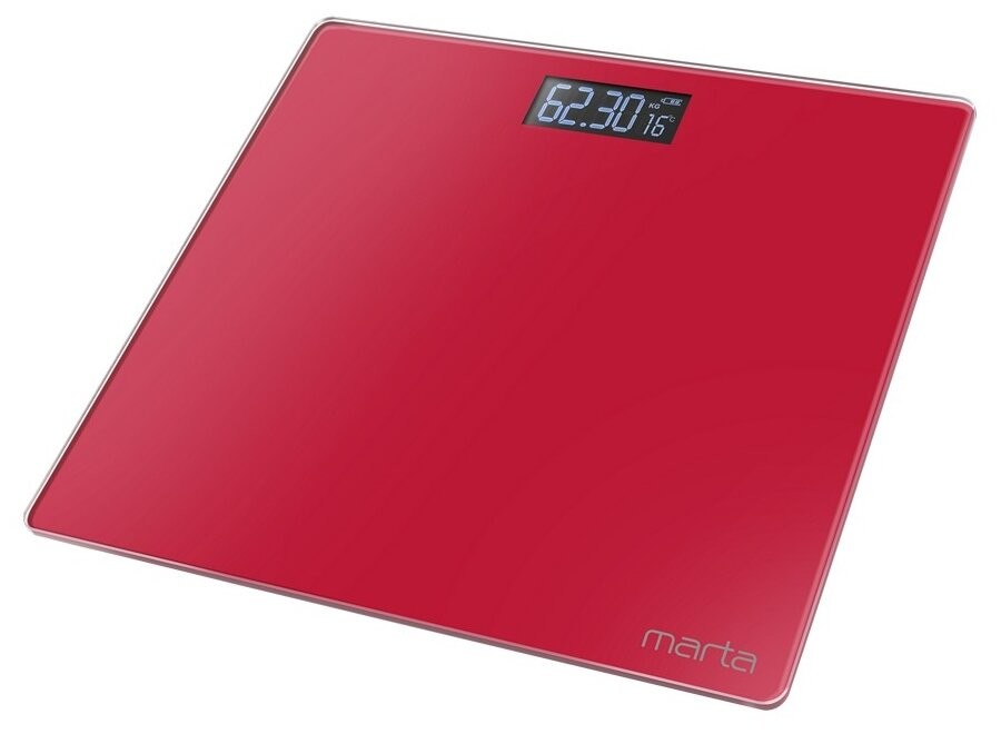 Весы напольные Marta MT-1610 красный рубин весы напольные marta mt 1610 красный рубин